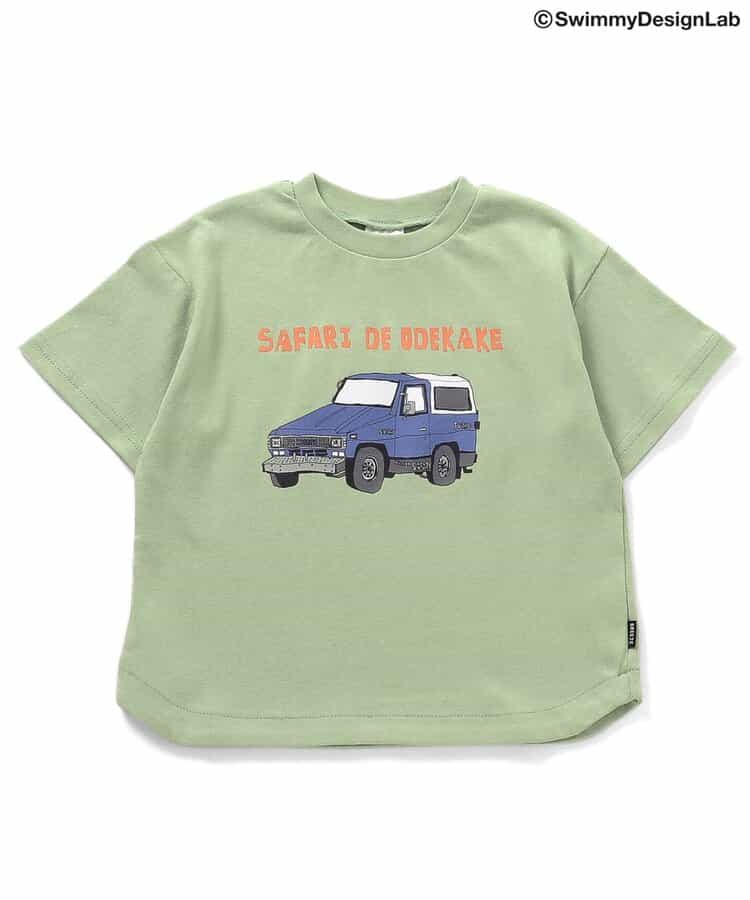 Japanese children's clothing BREEZE car print top 80-140cm boys' summer TOPS