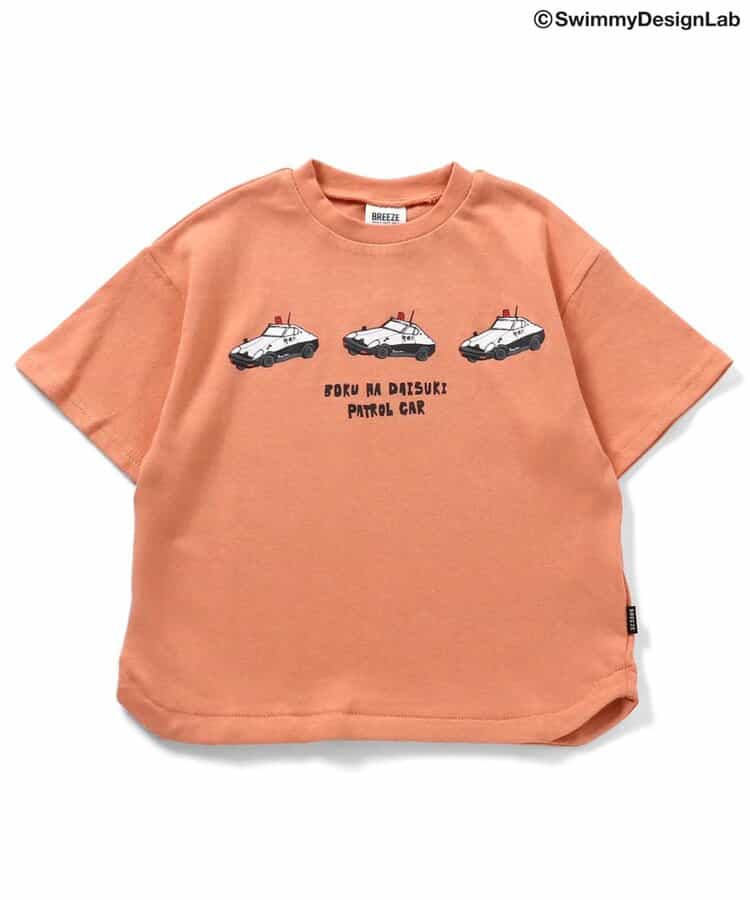 Japanese children's clothing BREEZE car print top 80-140cm boys' summer TOPS