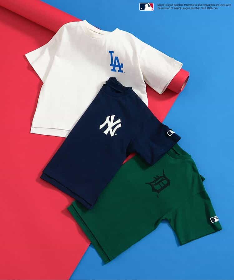 Japanese children's clothing BREEZE x MLB printed top 80-140cm boys' summer TOPS