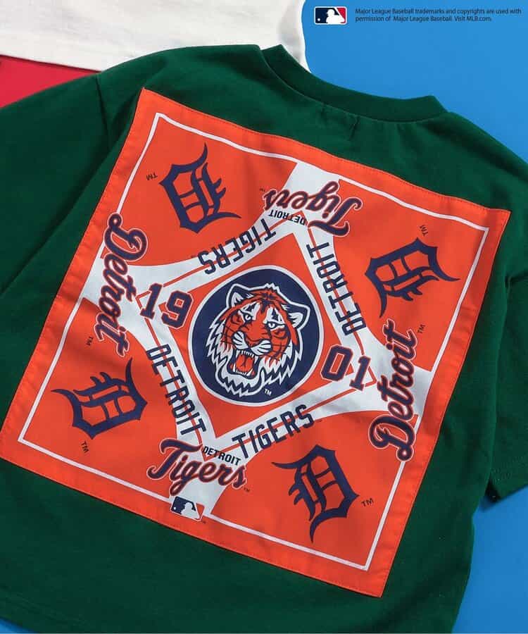 Japanese children's clothing BREEZE x MLB printed top 80-140cm boys' summer TOPS
