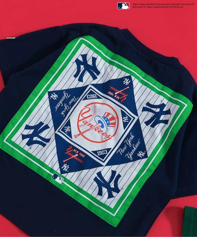 Japanese children's clothing BREEZE x MLB printed top 80-140cm boys' summer TOPS