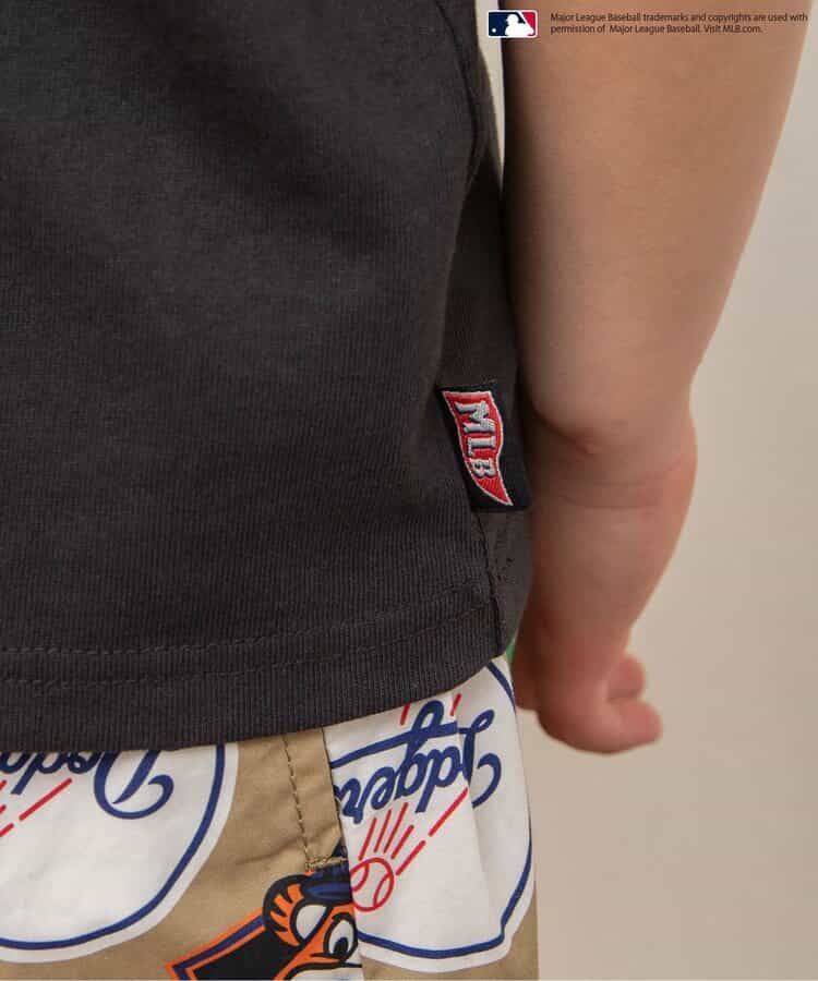 Japanese children's clothing BREEZE x MLB printed top 80-140cm boys' summer TOPS