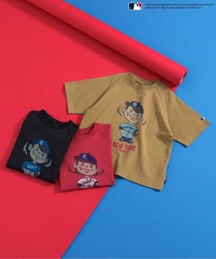 Japanese children's clothing BREEZE x MLB printed top 80-140cm boys' summer TOPS