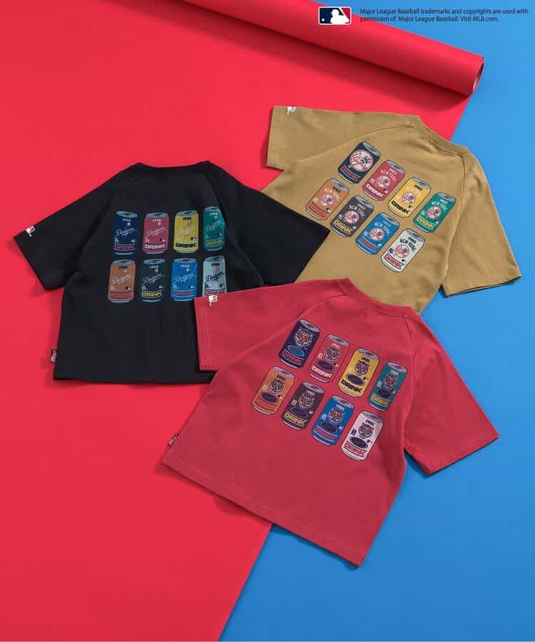 Japanese children's clothing BREEZE x MLB printed top 80-140cm boys' summer TOPS