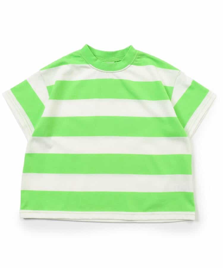 Japanese children's clothing BREEZE neon striped top 80-150cm boys/girls summer TOPS