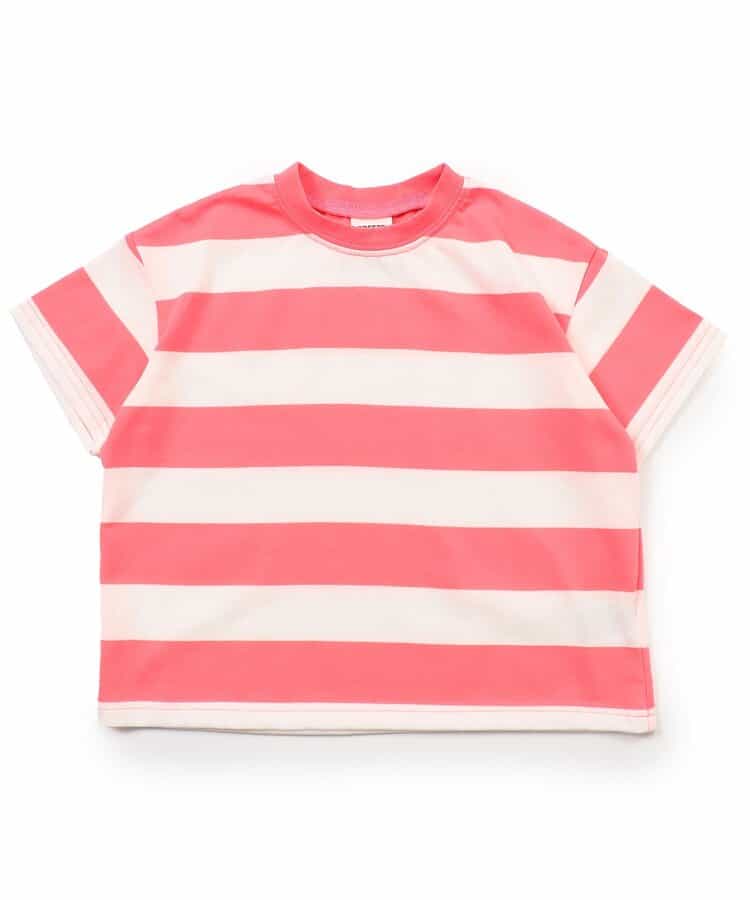 Japanese children's clothing BREEZE neon striped top 80-150cm boys/girls summer TOPS