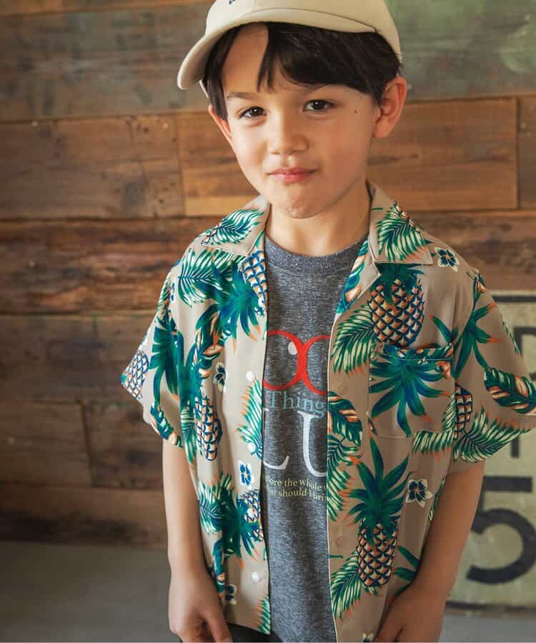 Japanese children's clothing BREEZE quick-drying vacation style shirt 80-140cm boys/girls summer TOPS