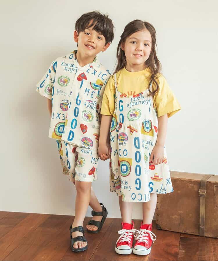 Japanese children's clothing BREEZE quick-drying vacation style shirt 80-140cm boys/girls summer TOPS