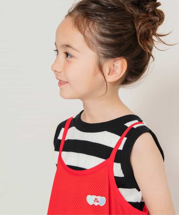 Japanese children's clothing BREEZE lace striped vest 80-140cm girls' newborn baby summer TOPS