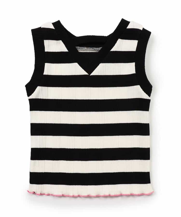 Japanese children's clothing BREEZE lace striped vest 80-140cm girls' newborn baby summer TOPS