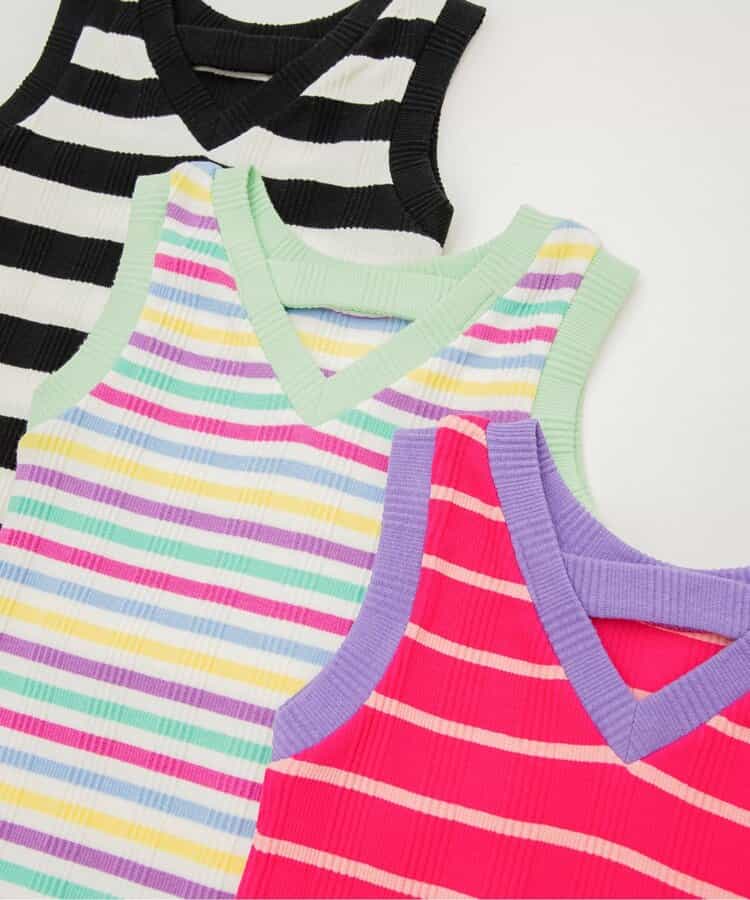 Japanese children's clothing BREEZE lace striped vest 80-140cm girls' newborn baby summer TOPS
