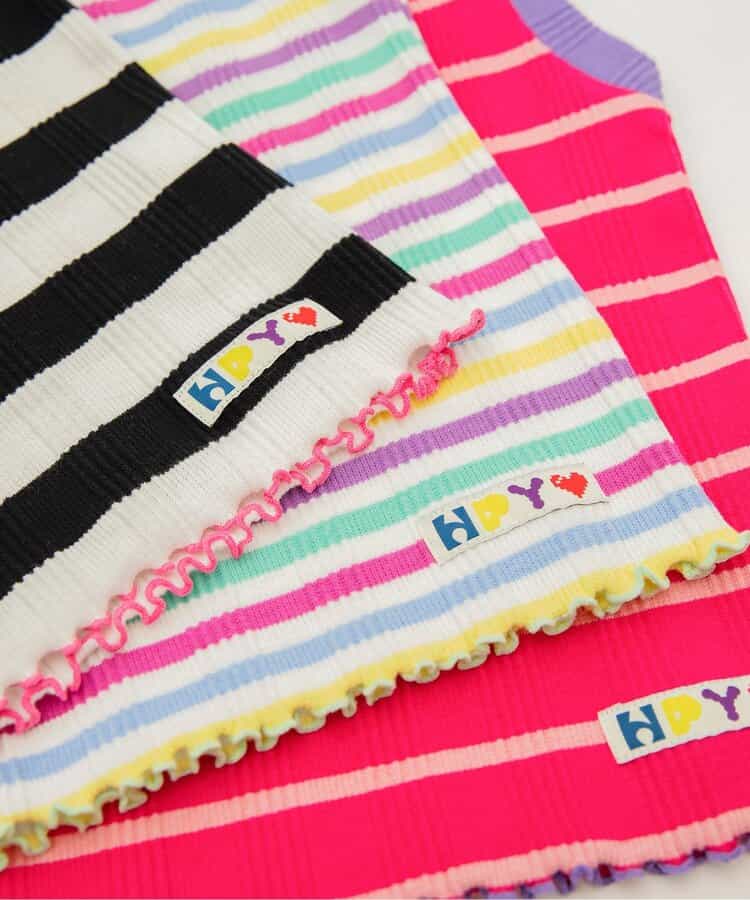 Japanese children's clothing BREEZE lace striped vest 80-140cm girls' newborn baby summer TOPS