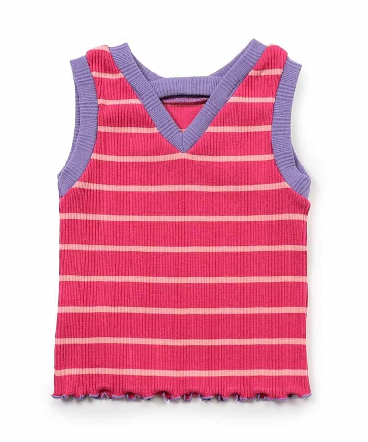 Japanese children's clothing BREEZE lace striped vest 80-140cm girls' newborn baby summer TOPS
