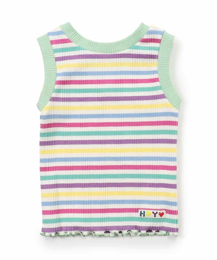 Japanese children's clothing BREEZE lace striped vest 80-140cm girls' newborn baby summer TOPS