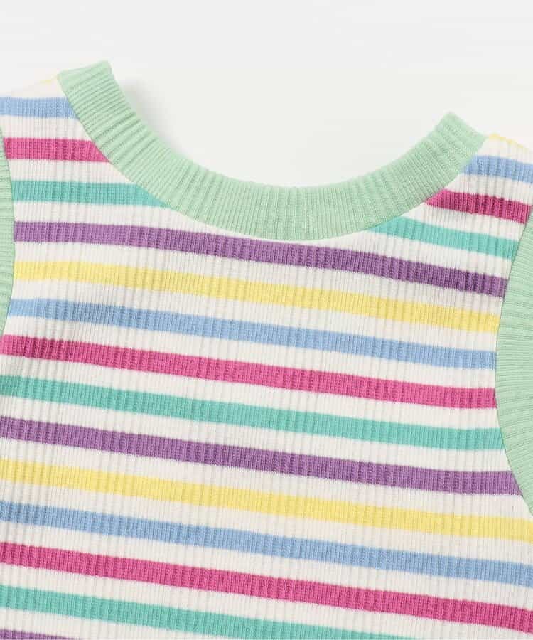 Japanese children's clothing BREEZE lace striped vest 80-140cm girls' newborn baby summer TOPS
