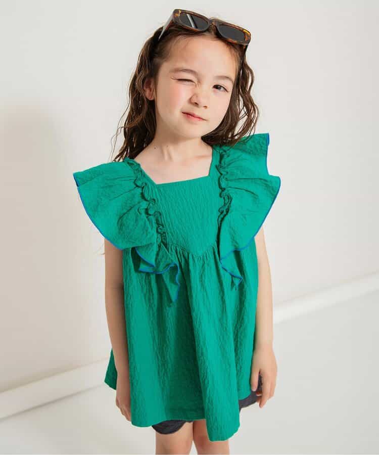 Japanese children's clothing BREEZE small flying sleeve top 80-140cm girls summer TOPS
