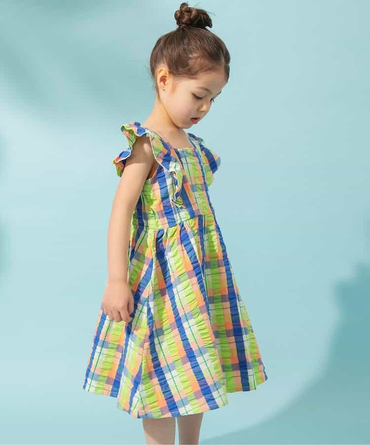 Japanese children's clothing BREEZE small flying sleeve dress 80-140cm girls summer dresses