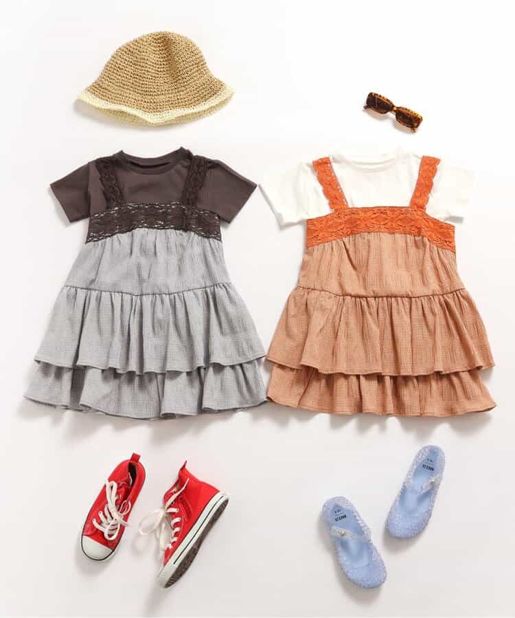 BREEZE Japanese Children's Clothing Tops and Sling Dresses 80-140cm Girls Summer TOPS DRESSES