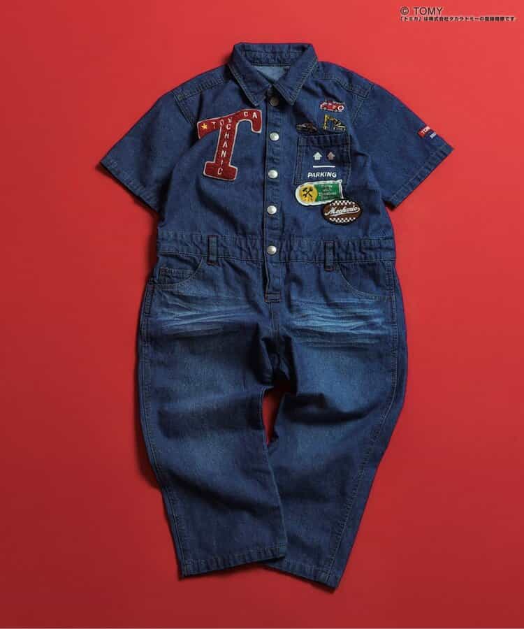 BREEZE x TOMICA Denim Overalls (90-120cm) for Boys (Summer Jumpsuit)
