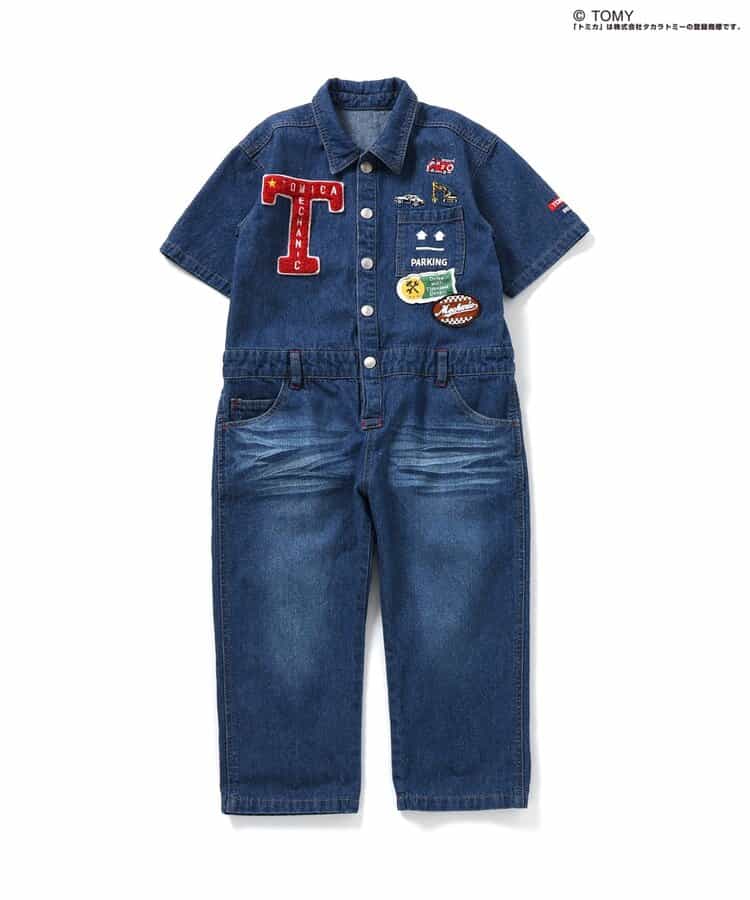 BREEZE x TOMICA Denim Overalls (90-120cm) for Boys (Summer Jumpsuit)