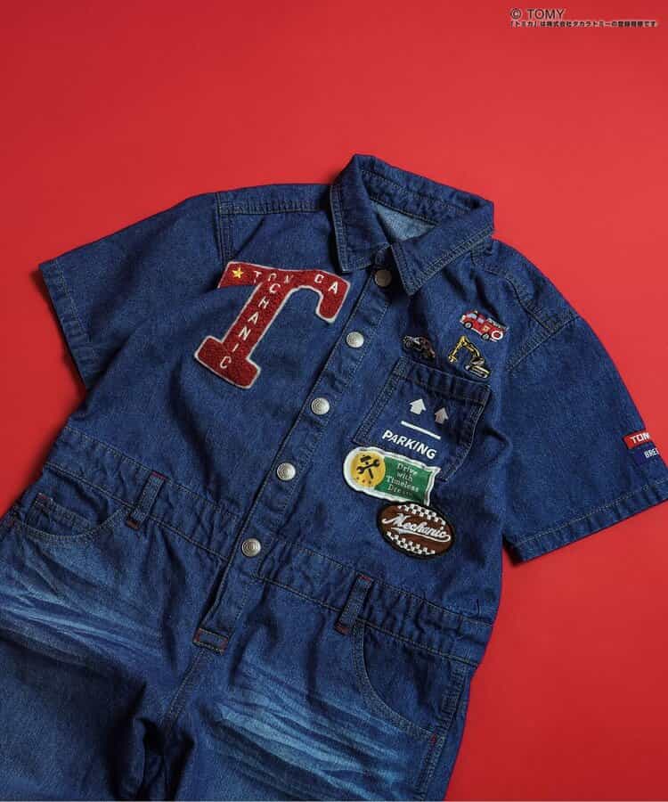 BREEZE x TOMICA Denim Overalls (90-120cm) for Boys (Summer Jumpsuit)
