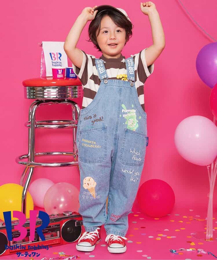 BREEZE x Baskin-Robbins Denim Overalls (80-130cm) for Boys and Girls (Summer Jumpsuit)