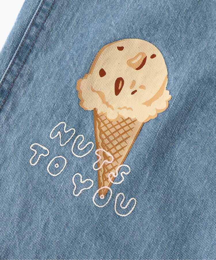 BREEZE x Baskin-Robbins Denim Overalls (80-130cm) for Boys and Girls (Summer Jumpsuit)