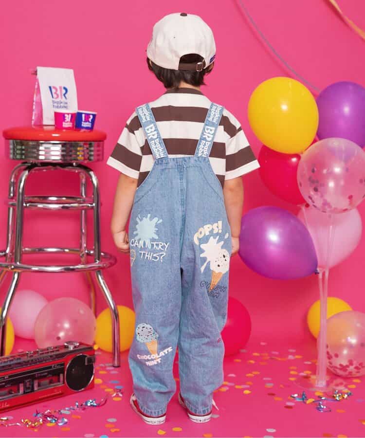 BREEZE x Baskin-Robbins Denim Overalls (80-130cm) for Boys and Girls (Summer Jumpsuit)
