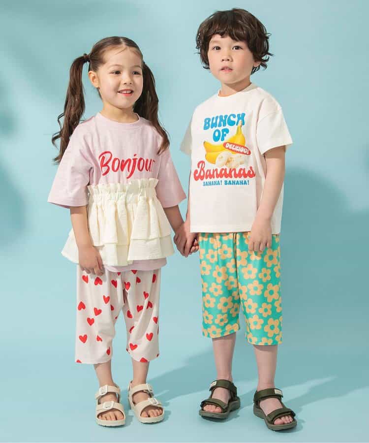 Japanese children's clothing BREEZE mesh fabric casual cropped pants 80-130cm boys'/girls' summer PANTS