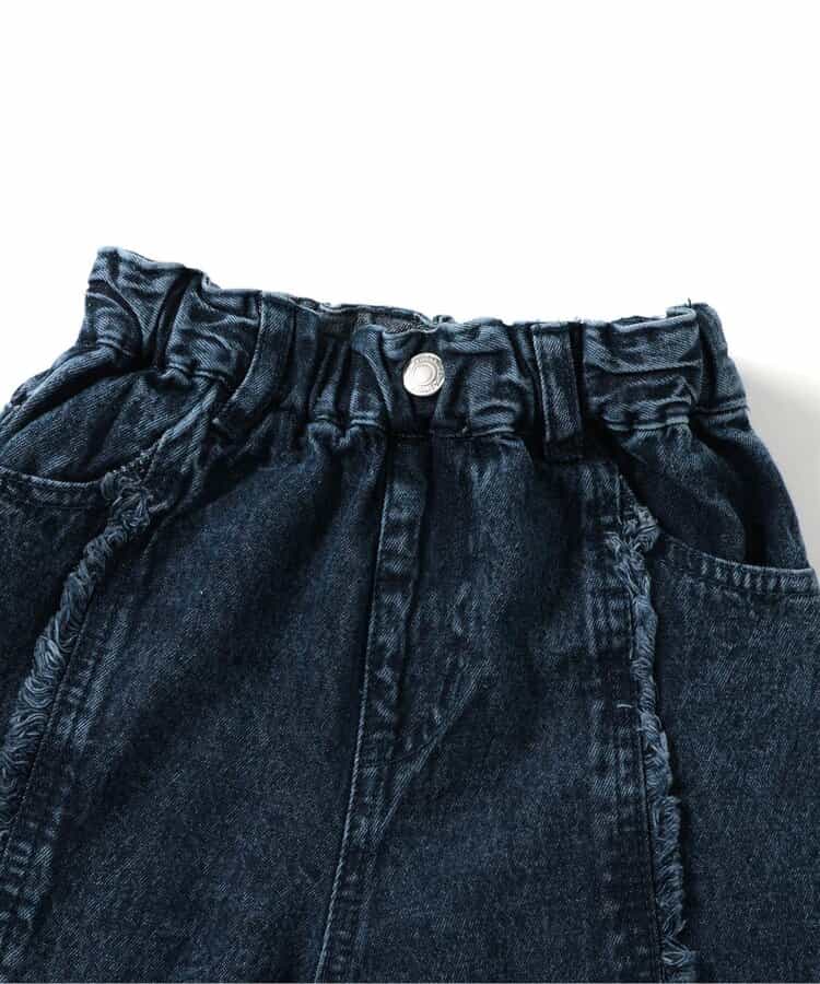 Japanese children's clothing BREEZE tassel denim straight pants 80-140cm girls summer PANTS