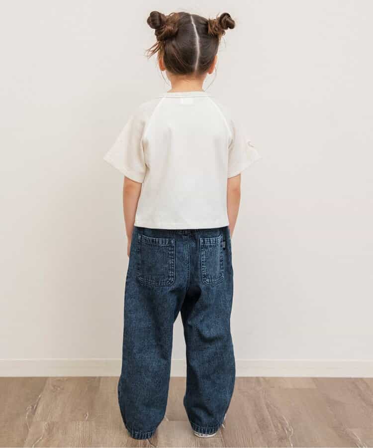 Japanese children's clothing BREEZE tassel denim straight pants 80-140cm girls summer PANTS