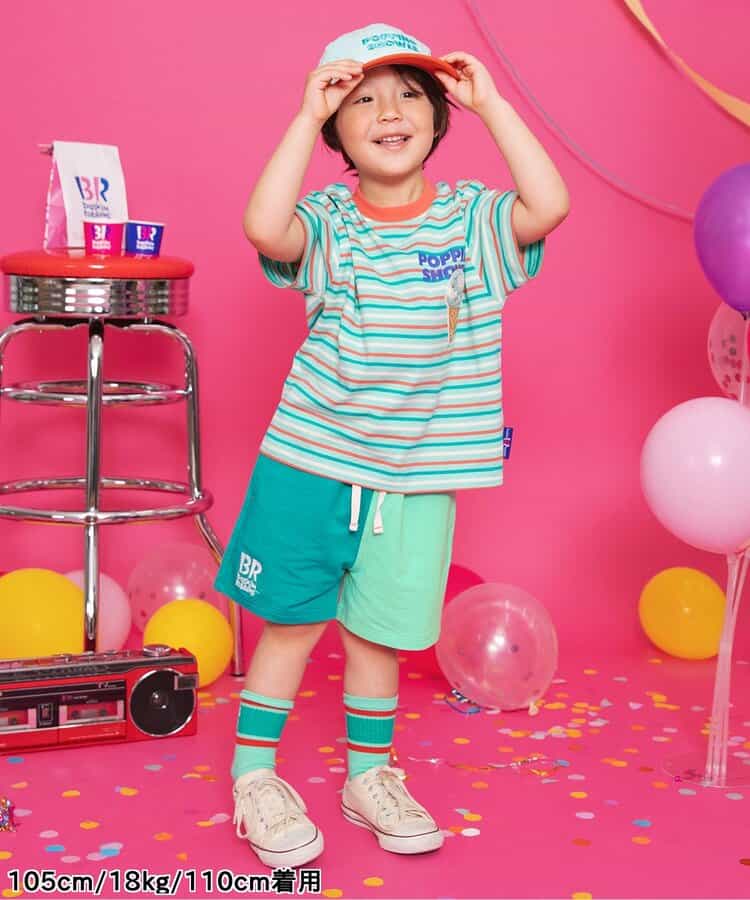 Japanese children's clothing BREEZE x Baskin-Robbins shorts 80-140cm boys' summer PANTS