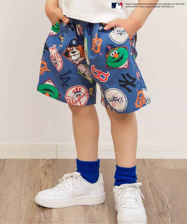 Japanese children's clothing BREEZE x MLB print shorts 80-140cm boys' summer PANTS