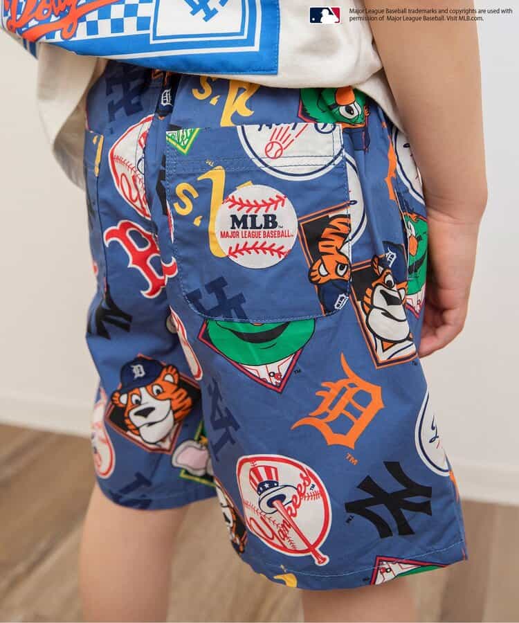 Japanese children's clothing BREEZE x MLB print shorts 80-140cm boys' summer PANTS