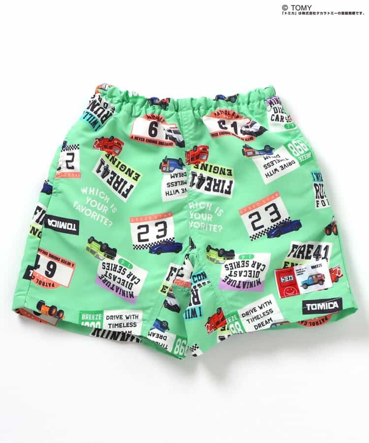 BREEZE x TOMICA UV-Proof Amphibious Beach Shorts (80-130cm) for Boys (Japanese Kidswear) Summer Swimwear Special
