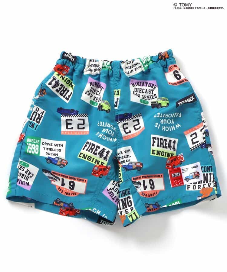 BREEZE x TOMICA UV-Proof Amphibious Beach Shorts (80-130cm) for Boys (Japanese Kidswear) Summer Swimwear Special