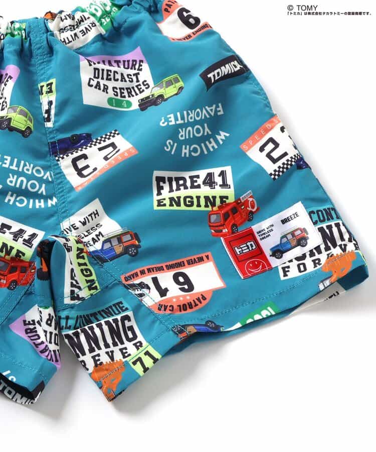 BREEZE x TOMICA UV-Proof Amphibious Beach Shorts (80-130cm) for Boys (Japanese Kidswear) Summer Swimwear Special