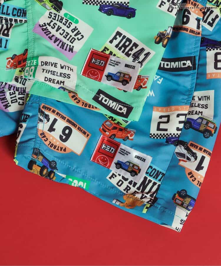 BREEZE x TOMICA UV-Proof Amphibious Beach Shorts (80-130cm) for Boys (Japanese Kidswear) Summer Swimwear Special