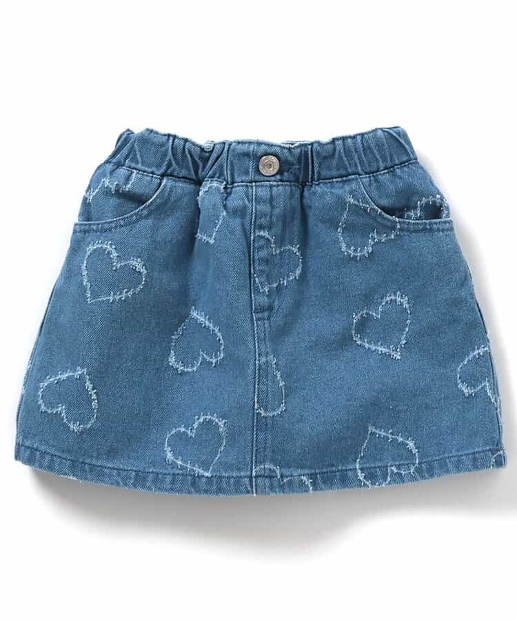 Japanese children's clothing BREEZE heart-shaped denim skirt 80-140cm girls summer SKIRTS
