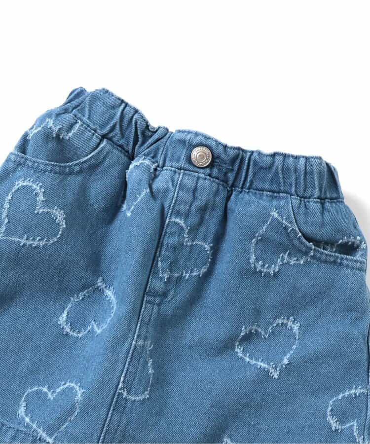 Japanese children's clothing BREEZE heart-shaped denim skirt 80-140cm girls summer SKIRTS