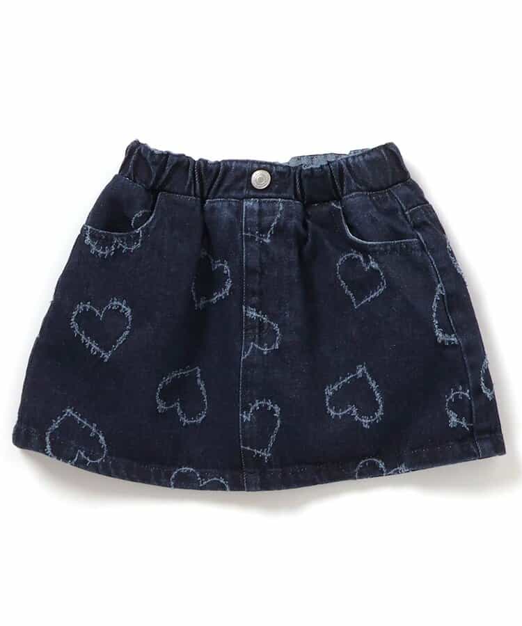 Japanese children's clothing BREEZE heart-shaped denim skirt 80-140cm girls summer SKIRTS