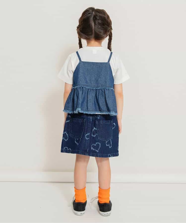 Japanese children's clothing BREEZE heart-shaped denim skirt 80-140cm girls summer SKIRTS