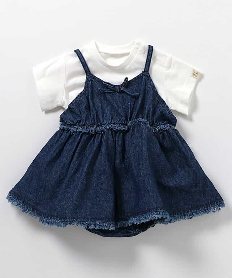 BREEZE Top and Denim Jumpsuit 2-Piece Set (70-80cm) for Girls (Summer Jumpsuit for Newborns)