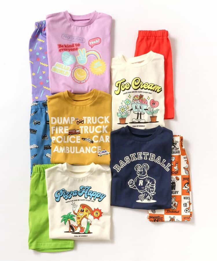Japanese children's clothing BREEZE pajamas 80-150cm boys' and girls' summer pajamas series