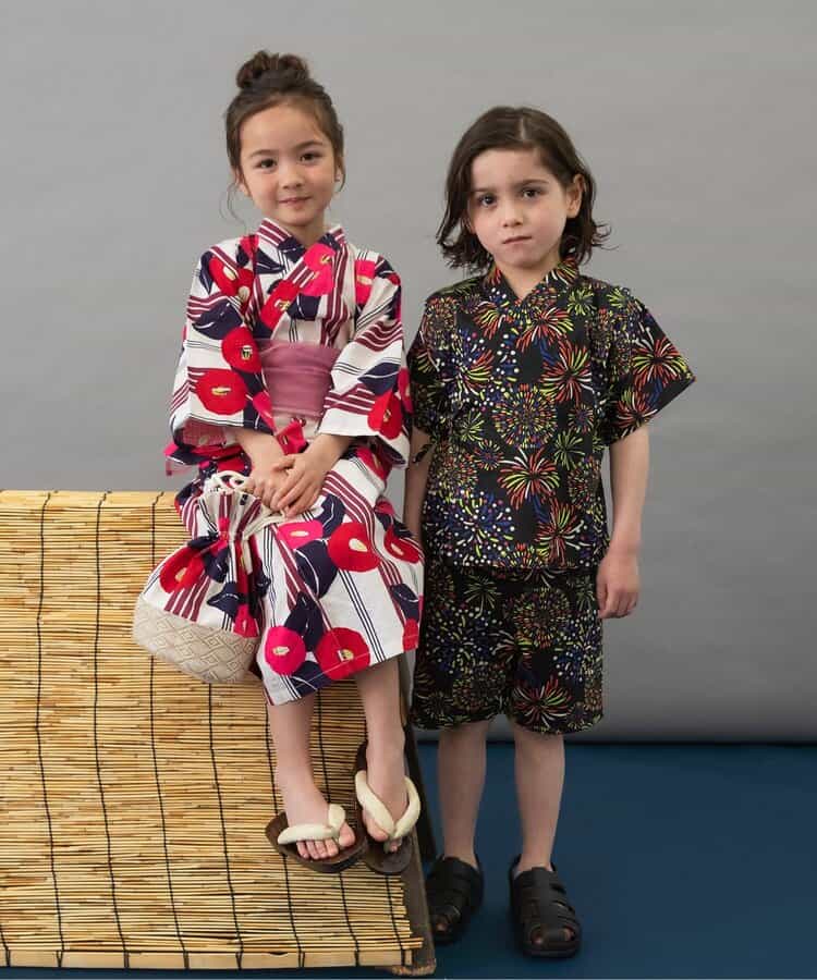BREEZE Jinbei Kimono 80-140cm Boys' Summer TOPS PANTS Japanese Summer Festival Special