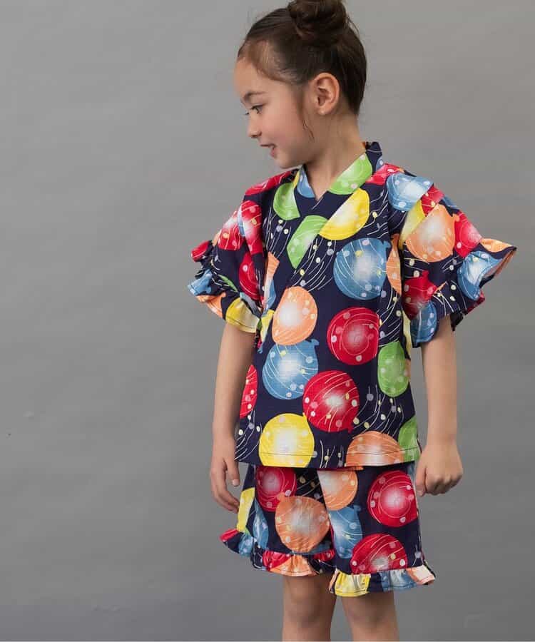 BREEZE Jinbei Kimono 80-140cm Girls' Summer TOPS PANTS Japanese Summer Festival Special