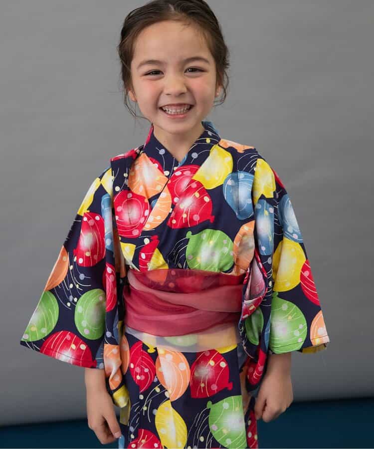 BREEZE Japanese Yukata Kimono 100-140cm Girls' Summer Dresses Japanese Summer Festival Special