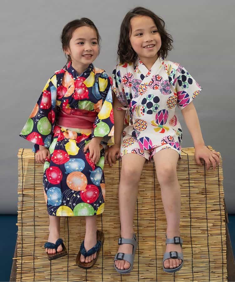 BREEZE Japanese Yukata Kimono 100-140cm Girls' Summer Dresses Japanese Summer Festival Special