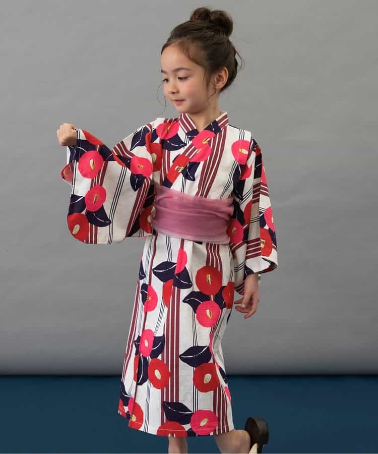 BREEZE Japanese Yukata Kimono 100-140cm Girls' Summer Dresses Japanese Summer Festival Special