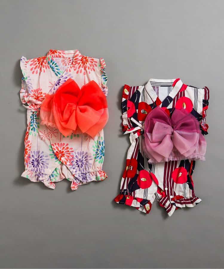 BREEZE Jinbei Kimono 70-80cm Girls' Summer Jumpsuit for Newborn Babies - Japanese Summer Festival Special